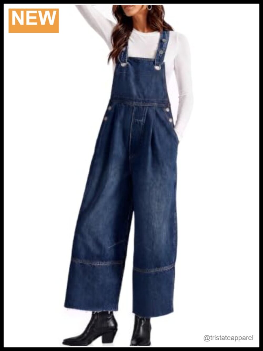 Womens Wide Leg Denim Overalls Bib Adjustable Straps Baggy Jean Jumpsuit